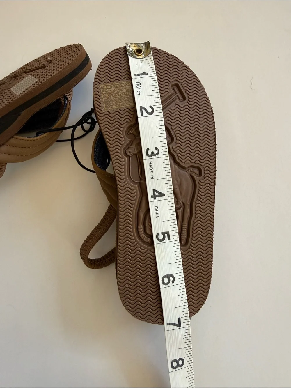 Ralph Lauren Kids Tan Brown Flip Flops Elastic Heel Strap Size 9 Toddler  NWT